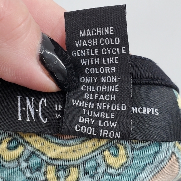 I-N-C International Concepts Woman black and teal tunic top 1X - Picture 5 of 12